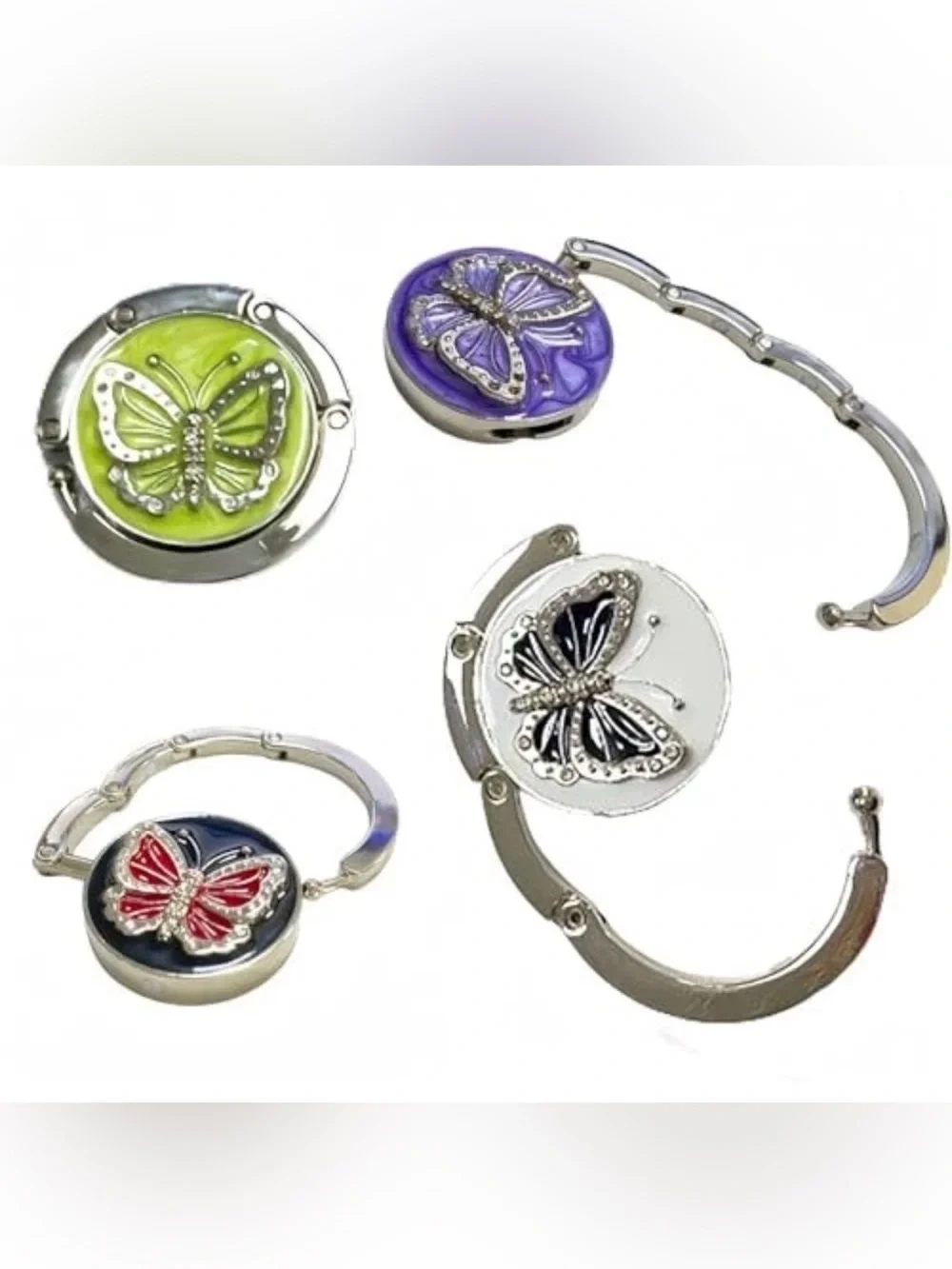 Fashion Butterfly Purse Hook - Choice of 1 (Green/Black/Purple/White) - NIP
